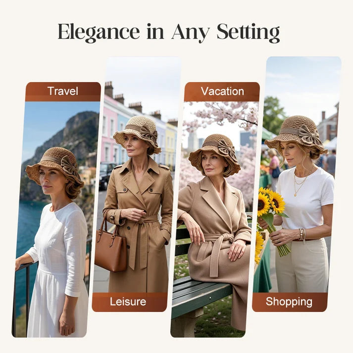 🔥Elegant Woven Straw Sun Hat with Bow